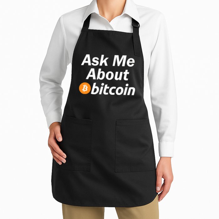 Ask Me About Bitcoin Cryptocurrency Logo Apron