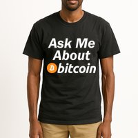 Ask Me About Bitcoin Cryptocurrency Logo Tall T-Shirt
