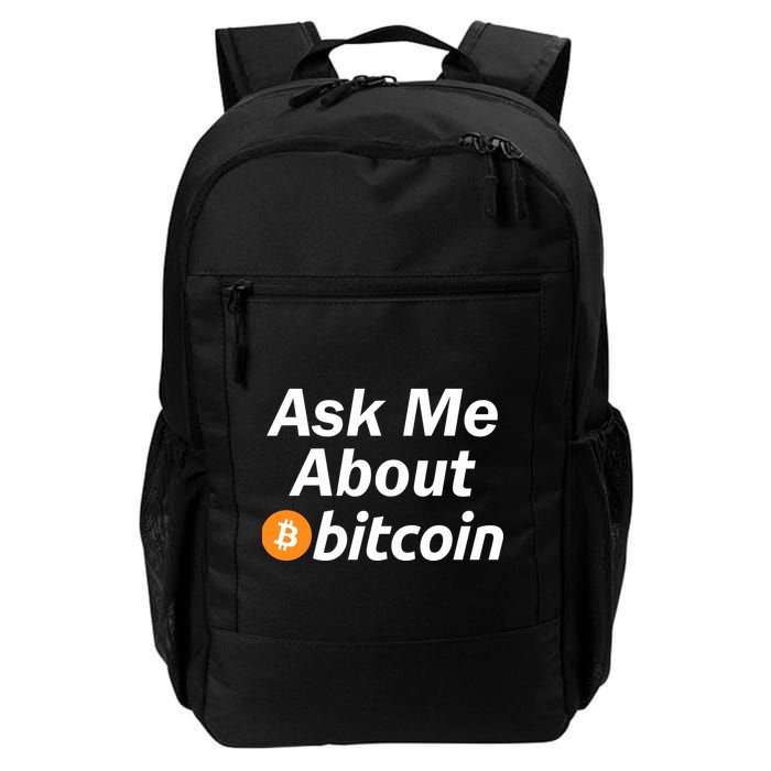 Ask Me About Bitcoin Cryptocurrency Logo Backpack