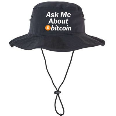 Ask Me About Bitcoin Cryptocurrency Logo Bucket Hat