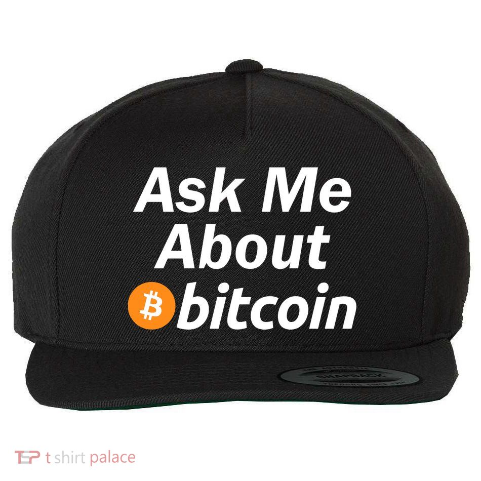 Ask Me About Bitcoin Cryptocurrency Logo Wool Snapback Cap