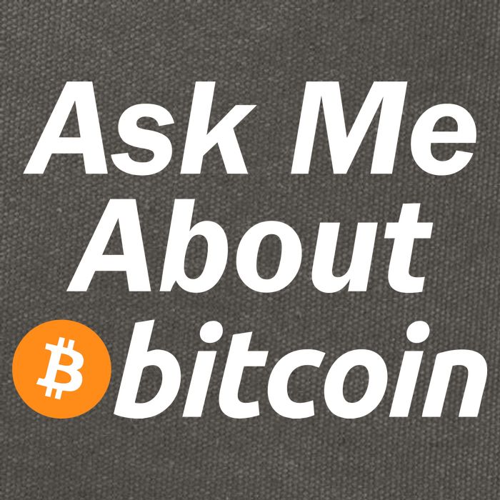 Ask Me About Bitcoin Cryptocurrency Logo Cotton Canvas Backpack