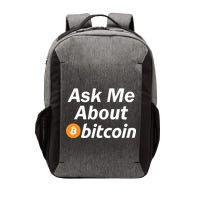 Ask Me About Bitcoin Cryptocurrency Logo Vector Backpack