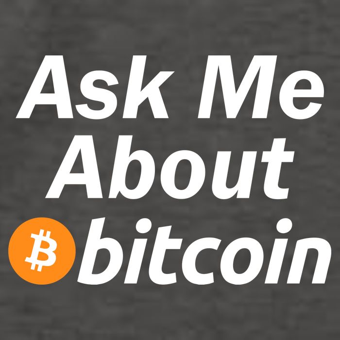Ask Me About Bitcoin Cryptocurrency Logo Vector Backpack