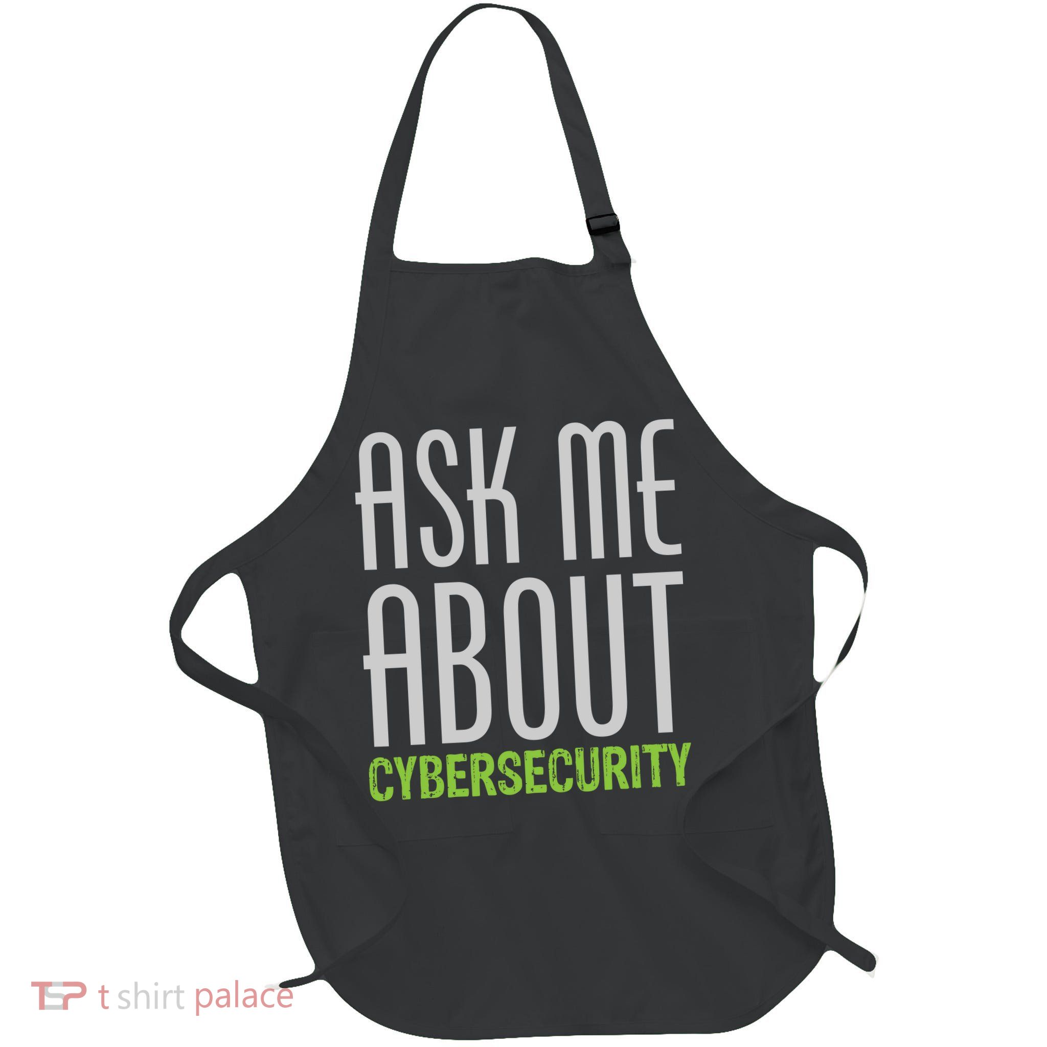 Ask Me About Cybersecurity Full-Length Apron With Pockets