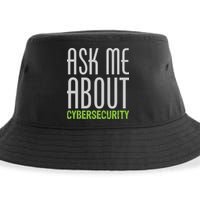 Ask Me About Cybersecurity Sustainable Bucket Hat