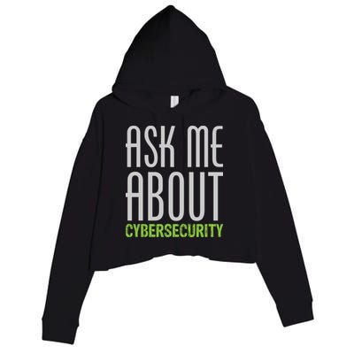 Ask Me About Cybersecurity Crop Fleece Hoodie