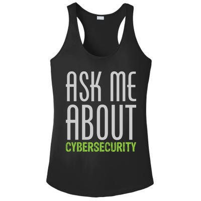 Ask Me About Cybersecurity Ladies PosiCharge Competitor Racerback Tank