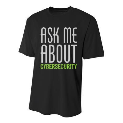 Ask Me About Cybersecurity Youth Performance Sprint T-Shirt