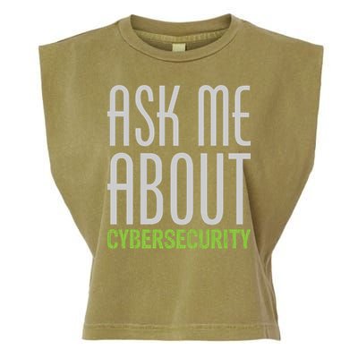 Ask Me About Cybersecurity Garment-Dyed Women's Muscle Tee