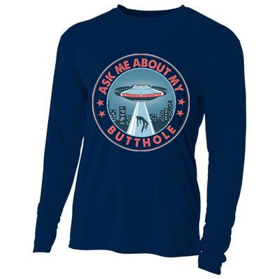 Ask Me About My Butthole Alien Abduction Cooling Performance Long Sleeve Crew