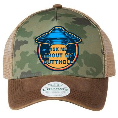 Ask Me About My Butthole Funny Alien Legacy Tie Dye Trucker Hat