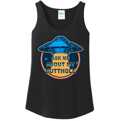 Ask Me About My Butthole Funny Alien Ladies Essential Tank