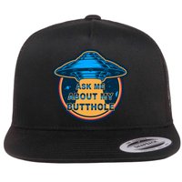Ask Me About My Butthole Funny Alien Flatbill Hat