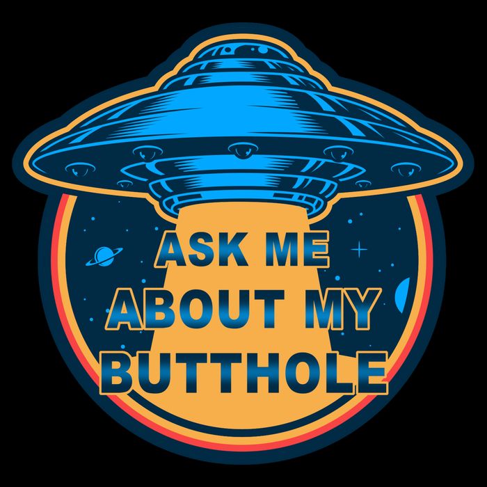 Ask Me About My Butthole Funny Alien Flatbill Hat