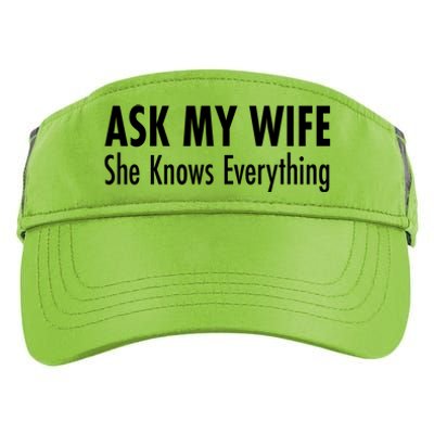 Ask My Wife She Knows Everything Adult Drive Performance Visor