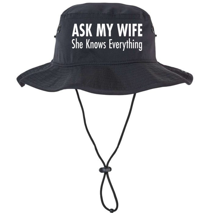 Ask My Wife She Knows Everything Legacy Cool Fit Booney Bucket Hat