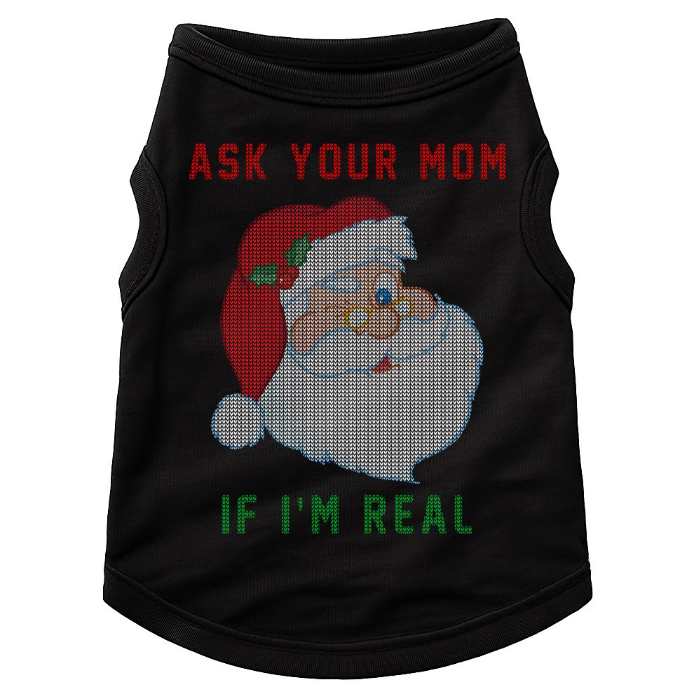 Ask Your Mom If I'm Real Funny Santa X-Mas Doggie Tank