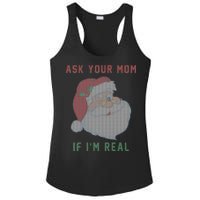 Ask Your Mom If I'm Real Funny Santa X-Mas Ladies PosiCharge Competitor Racerback Tank