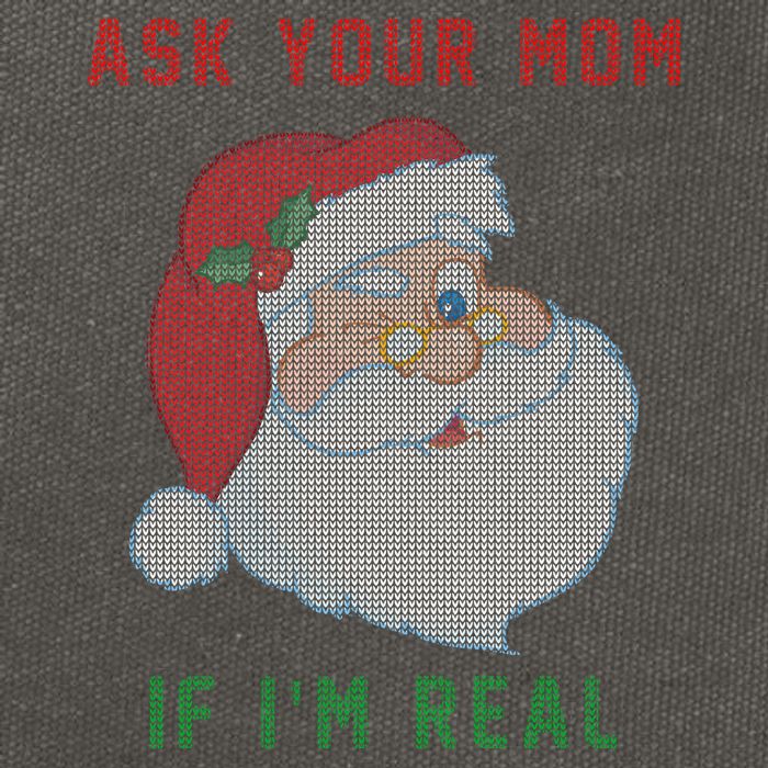 Ask Your Mom If I'm Real Funny Santa X-Mas Cotton Canvas Backpack