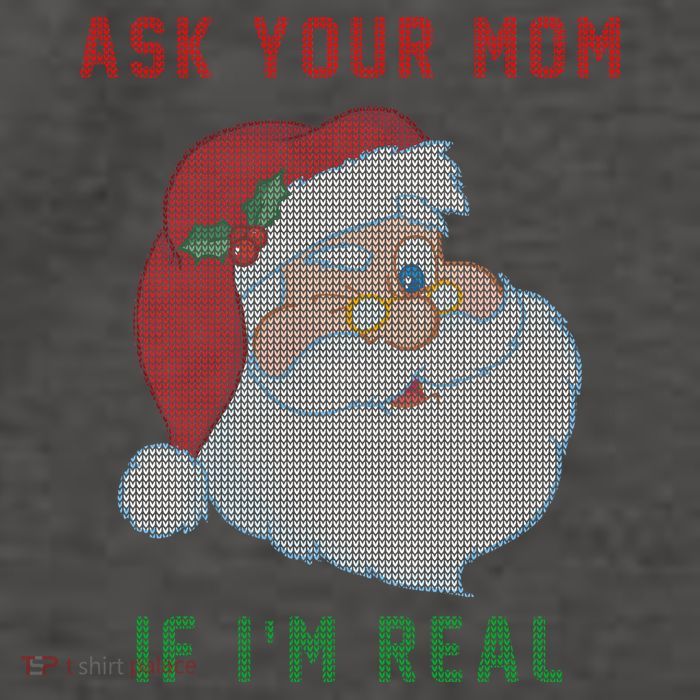 Ask Your Mom If I'm Real Funny Santa X-Mas Vector Backpack