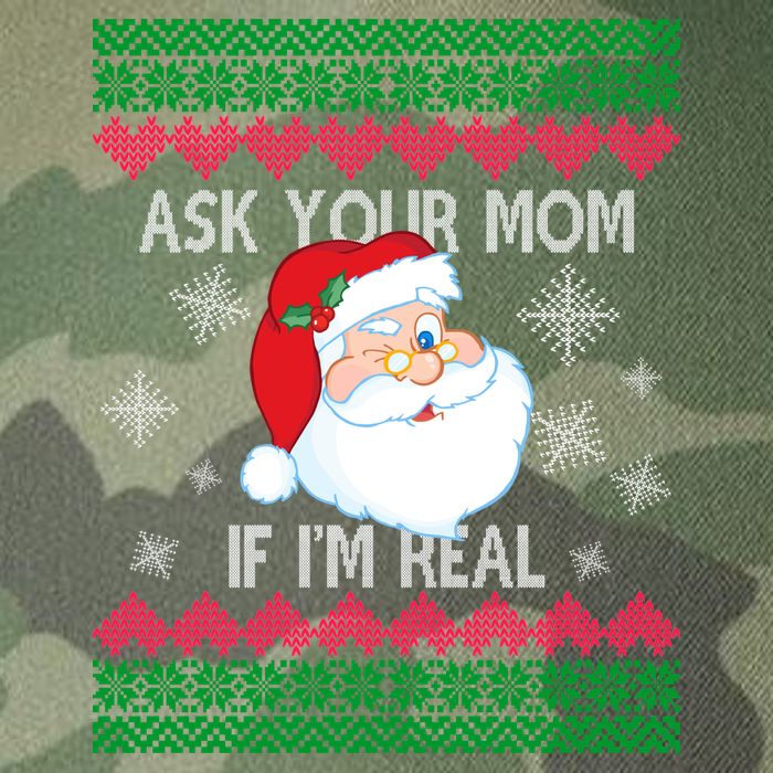 Ask your Mom if I'm Real Santa Claus Ugly X-Mas Legacy Tie Dye Trucker Hat
