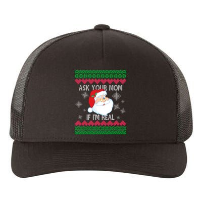 Ask your Mom if I'm Real Santa Claus Ugly X-Mas Yupoong Adult 5-Panel Trucker Hat