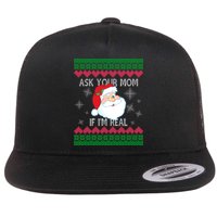 Ask your Mom if I'm Real Santa Claus Ugly X-Mas Flat Bill Trucker Hat