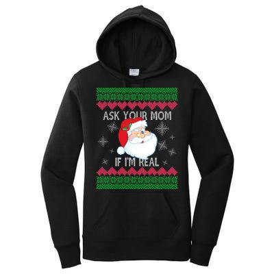 Ask your Mom if I'm Real Santa Claus Ugly X-Mas Women's Pullover Hoodie