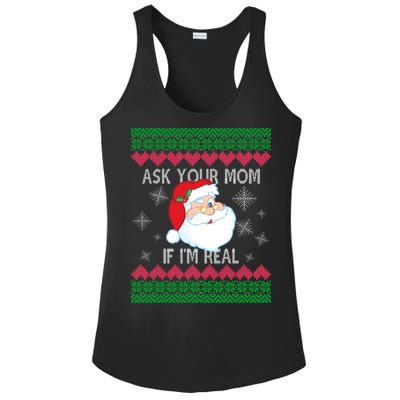 Ask your Mom if I'm Real Santa Claus Ugly X-Mas Ladies PosiCharge Competitor Racerback Tank