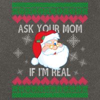 Ask your Mom if I'm Real Santa Claus Ugly X-Mas Cotton Canvas Backpack