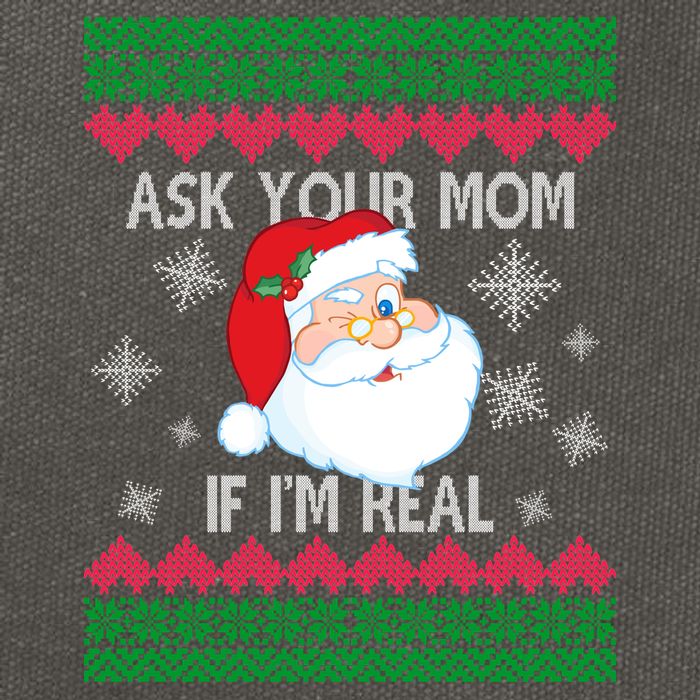 Ask your Mom if I'm Real Santa Claus Ugly X-Mas Cotton Canvas Backpack