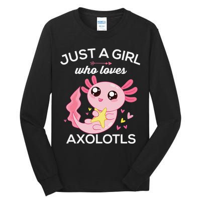 Axolotl Shirt Kawaii Just A  Who Loves Axolotl  Tall Long Sleeve T-Shirt