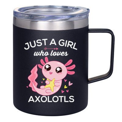 Axolotl Shirt Kawaii Just A  Who Loves Axolotl  12oz Stainless Steel Coffee Mug