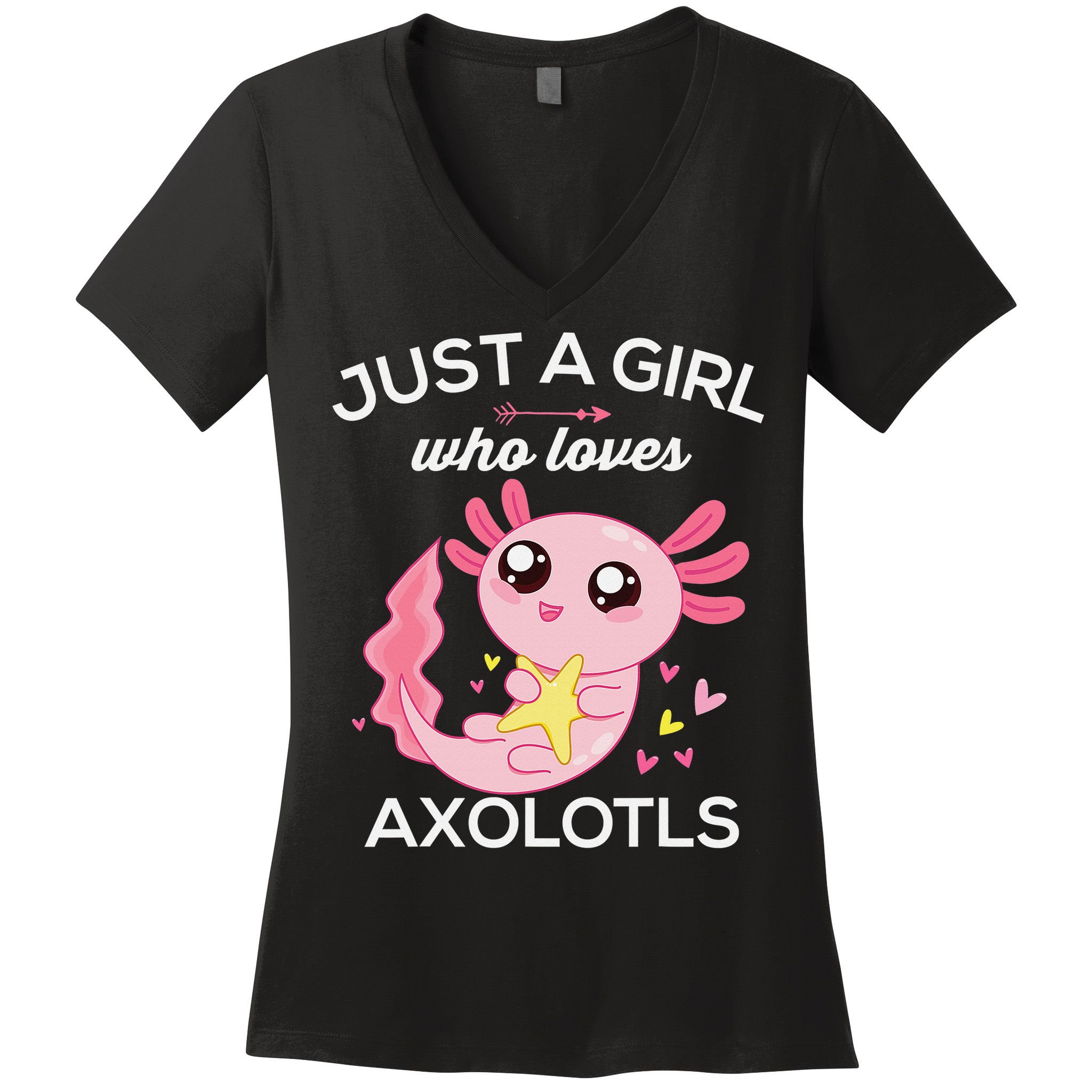 Axolotl Shirt Kawaii Just A  Who Loves Axolotl  Women's V-Neck T-Shirt