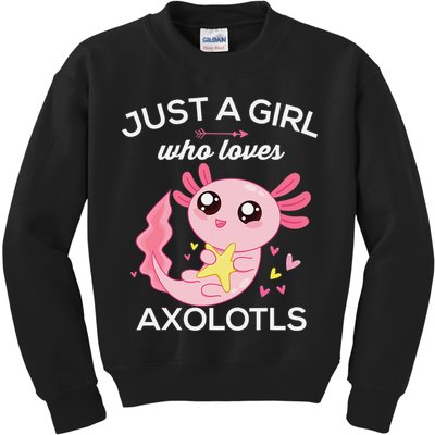 Axolotl Shirt Kawaii Just A  Who Loves Axolotl  Kids Sweatshirt