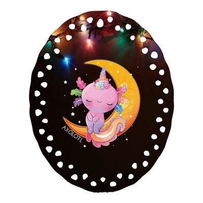 Axolotl Space Kawaii Japanese Anime Gift Girls Teens   Ceramic Oval Ornament