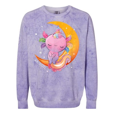 Axolotl Space Kawaii Japanese Anime Gift Girls Teens  Colorblast Crewneck Sweatshirt