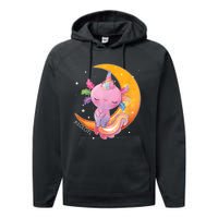 Axolotl Space Kawaii Japanese Anime Gift Girls Teens  Performance Fleece Hoodie