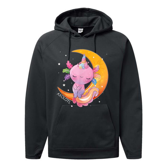 Axolotl Space Kawaii Japanese Anime Gift Girls Teens  Performance Fleece Hoodie