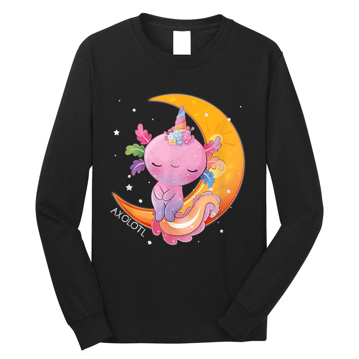 Axolotl Space Kawaii Japanese Anime Gift Girls Teens  Long Sleeve Shirt