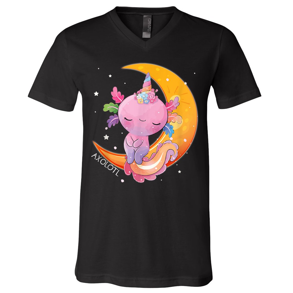 Axolotl Space Kawaii Japanese Anime Gift Girls Teens  V-Neck T-Shirt