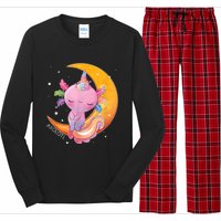 Axolotl Space Kawaii Japanese Anime Gift Girls Teens  Long Sleeve Pajama Set