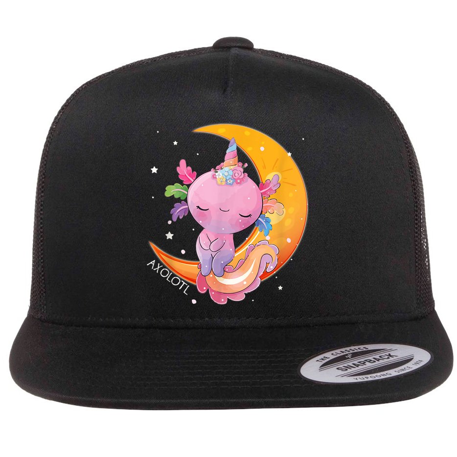 Axolotl Space Kawaii Japanese Anime Gift Girls Teens  Flat Bill Trucker Hat