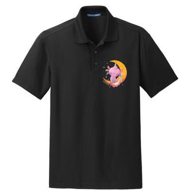 Axolotl Space Kawaii Japanese Anime Gift Girls Teens  Dry Zone Grid Polo