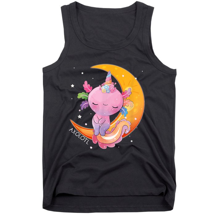 Axolotl Space Kawaii Japanese Anime Gift Girls Teens  Tank Top