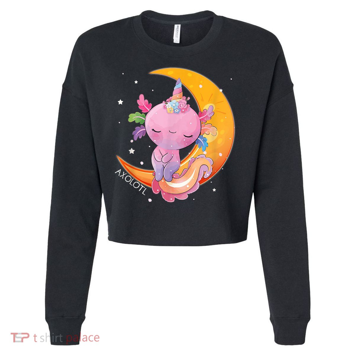 Axolotl Space Kawaii Japanese Anime Gift Girls Teens  Cropped Pullover Crew
