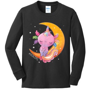 Axolotl Space Kawaii Japanese Anime Gift Girls Teens  Kids Long Sleeve Shirt