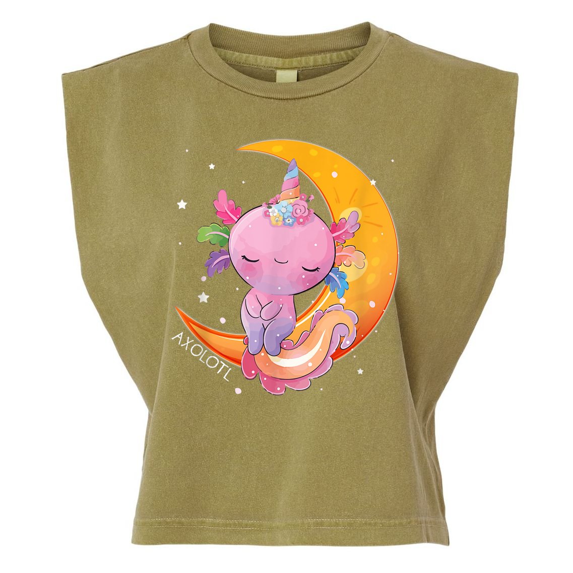 Axolotl Space Kawaii Japanese Anime Gift Girls Teens  Garment-Dyed Women's Muscle Tee