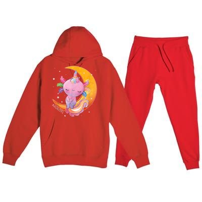 Axolotl Space Kawaii Japanese Anime Gift Girls Teens  Premium Hooded Sweatsuit Set